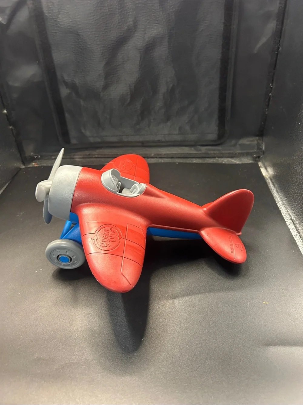 Red and Blue Kids Toy Airplane with Gray Propeller